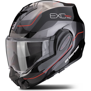 Casque Modulable Scorpion EXO-TECH EVO PRO Commuta Noir-Gris-Rouge - - Publicité