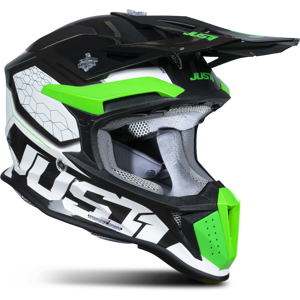 Just1 Casque Cross Just1J18F Hexa Vert Fluo-Blanc-Titane -