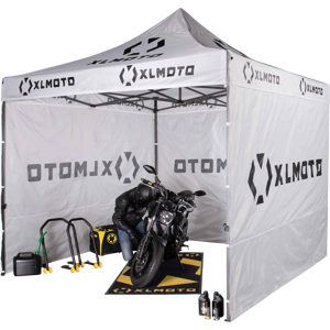 XLMOTO Tente Paddock XLMOTO Easy-Up avec Cloisons Grise -