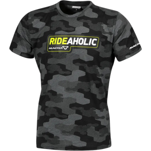 T-Shirt Macna Dazzle Rideaholic Noir-Gris-Noir-Jaune Fluo -