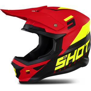 Shot Race Gear Casque Cross Shot Furious Chase Rouge-Néon-Jaune -