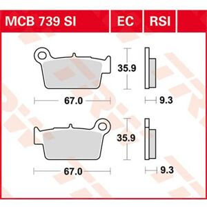 Offroad Aprilia Mxv 450 4.5 10 Sintered Rear Brake Pads Noir