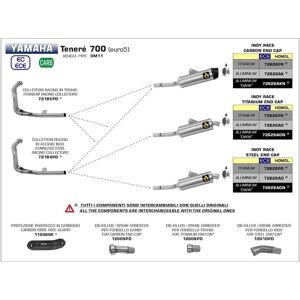 Arrow Indy Race Aluminium With Carbon End Cap Yamaha Teneré 700 ´19-22 Muffler Argenté - Publicité