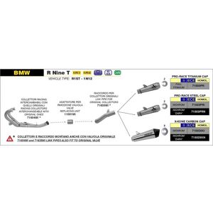 Arrow Pro-race Nichrom Bmw R Nine T 1200 ´14- Not Homologated Muffler Argenté Not Homologated - Publicité