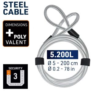 Urban Security Cable 5 Mm Locks Argenté 200 cm - Publicité