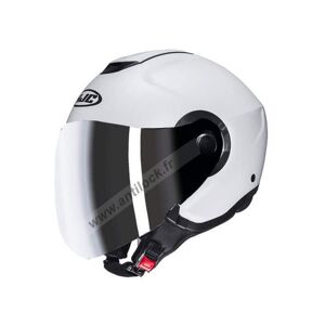 HJC JET i40 SEMI MAT BLANC AVEC VISIèRE MIROIR IRIDIUM