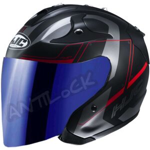 HJC CASQUE FG JET KOMINA MC1SF AVEC VISIèRE MIROIR BLEU