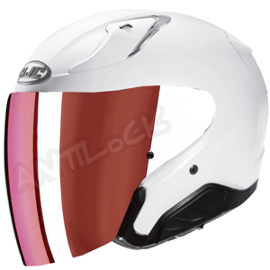 HJC CASQUE JET RPHA 31 AVEC VISIèRE MIROIR ROUGE - L - RPHA 31 - BLANC VMR