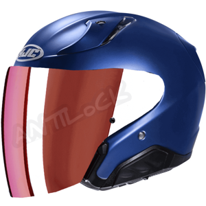 HJC CASQUE JET RPHA 31 AVEC VISIèRE MIROIR ROUGE - L - RPHA 31 - BLEU MAT VMR