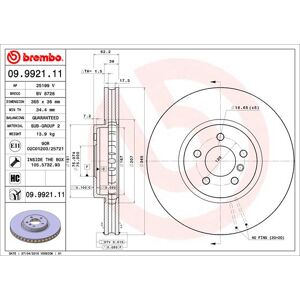 Disque De Frein Vernis Brembo 09.9921.11 (vendu À L'Unité)