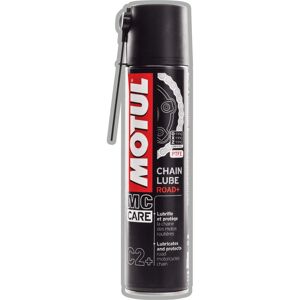 MOTUL MC CARE C2+ CHAIN LUBE ROAD, blanc, spray pour chaîne synthétique avec additifs PTFE, 400ML taille : 0-5l - Publicité