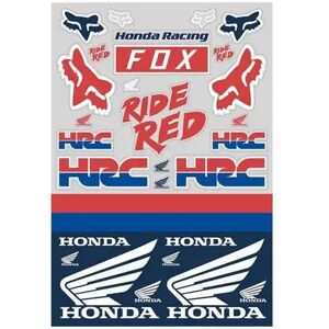 FOX Racing Planche stickers Fox Honda white red blue