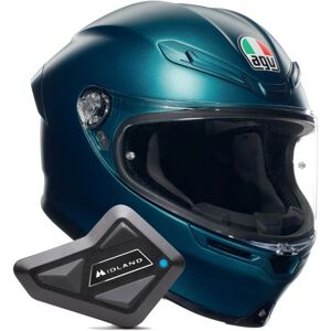 AGV K6 S Mono Petrolio Matt + Kit Bluetooth BT Mini