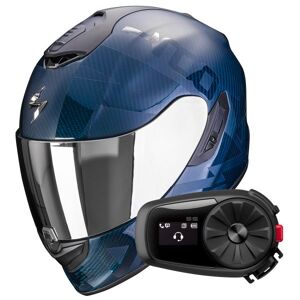 Scorpion Exo 1400 Evo Carbon Air Cerebro Blue + Kit Bluetooth 5S