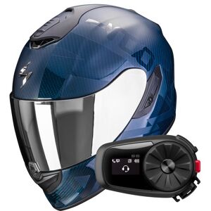 Scorpion Exo 1400 Evo Carbon Air Cerebro Blue + Kit Bluetooth 5S - Publicité