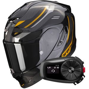 Scorpion Exo 1400 Evo Carbon Air Kydra Black Gold + Kit Bluetooth 5S