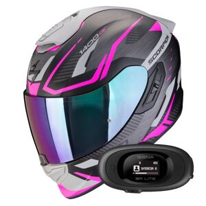 Scorpion Exo 1400 Evo II Air Accord Matt Black Pink + Kit bluetooth 5R Lite