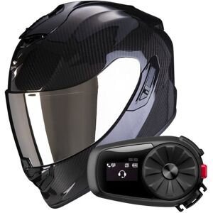 Scorpion Exo 1400 Evo II Carbon Air Black + Kit Bluetooth 5S Solo