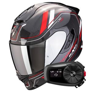 Scorpion Exo 1400 Evo II Carbon Air Mirage Black Red White + Kit Bluetooth 5S Sol - Publicité