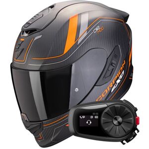 Scorpion Exo 1400 Evo II Carbon Air Mirage Matt Black Orange+ Kit Bluetooth 5S So