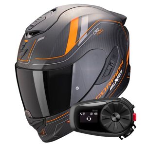 Scorpion Exo 1400 Evo II Carbon Air Mirage Matt Black Orange+ Kit Bluetooth 5S So - Publicité