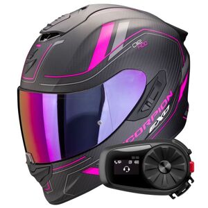 Scorpion Exo 1400 Evo II Carbon Air Mirage Matt Black Pink+ Kit Bluetooth 5S Sol - Publicité
