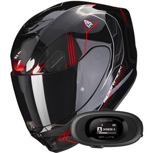 Scorpion Exo 391 Spada Black Neon Red + Kit bluetooth 5R Lite