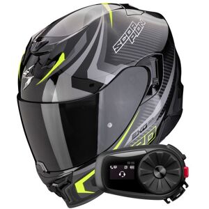 Scorpion Exo 520 Evo Air Terra Black Silver Yellow Fluo + Kit Bluetooth 5S Solo - Publicité