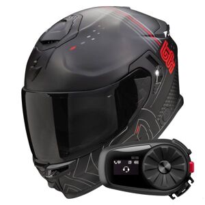 Scorpion Exo GT SP Air Techlane Black Mat Grey Red + Kit Bluetooth 5S Solo - Publicité