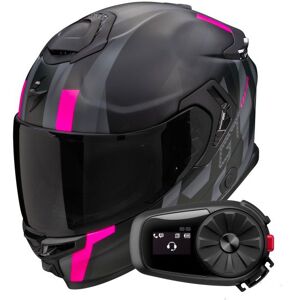 Scorpion Exo GT SP Air Touradven Black Mat Pink + Kit Bluetooth 5S Solo - Publicité