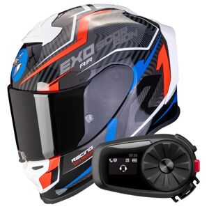 Scorpion Exo R1 Evo Air Coup Black Red Blue + Kit Bluetooth 5S Solo