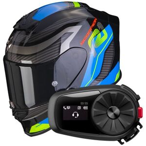 Scorpion Exo R1 Evo Air Vatis Black Blue + Intercom Sena 5S