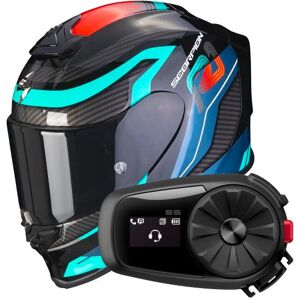 Scorpion Exo R1 Evo Air Vatis Black Blue Red + Intercom Sena 5S