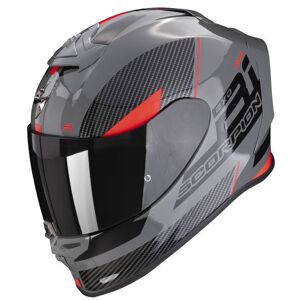 Scorpion Exo R1 Evo Air Final Grey Black Red + Kit Bluetooth BT Mini - Publicité