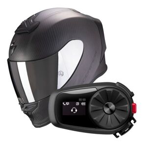 Scorpion Exo R1 Evo Carbon Air Solid Matt Black + Intercom Sena 5S - Publicité