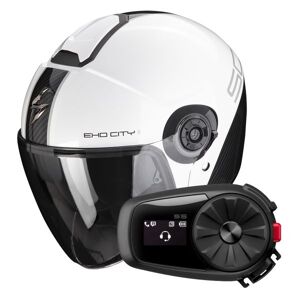 Scorpion Exo City II Carbo White Black + Kit Bluetooth 5S - Publicité