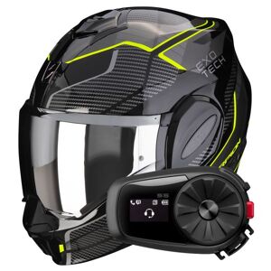 Scorpion Exo Tech Evo Animo Black Neon Yellow + Kit Bluetooth 5S