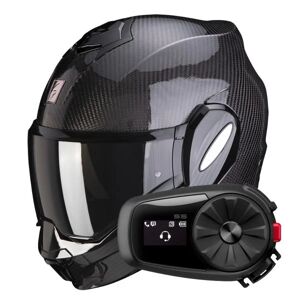 Scorpion Exo Tech Evo Carbon Solid Black + Kit Bluetooth 5S - Publicité