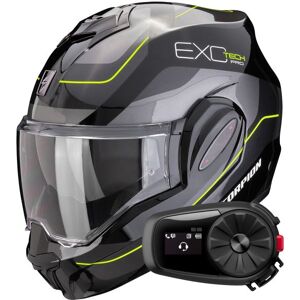 Scorpion Exo Tech Evo Pro Commuta Black Silver Yellow + Kit Bluetooth 5S