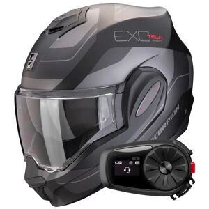 Scorpion Exo Tech Evo Pro Commuta Matt Black Silver + Kit Bluetooth 5S