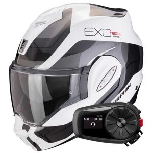 Scorpion Exo Tech Evo Pro Commuta White Silver + Kit Bluetooth 5S