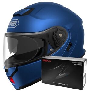 Shoei Neotec 3 Matt Blue Metal + Intercom Sena SRL-03