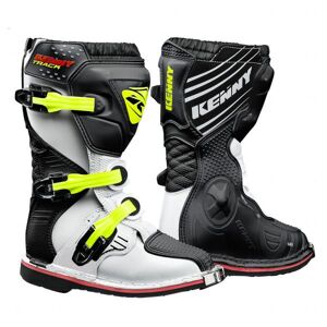 Kenny Track Junior White Black Neon Yellow Boots