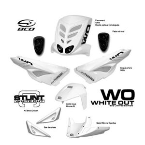 Kit carrosserie (white out) blanc (7 pièces) homologué scooter stunt/s
