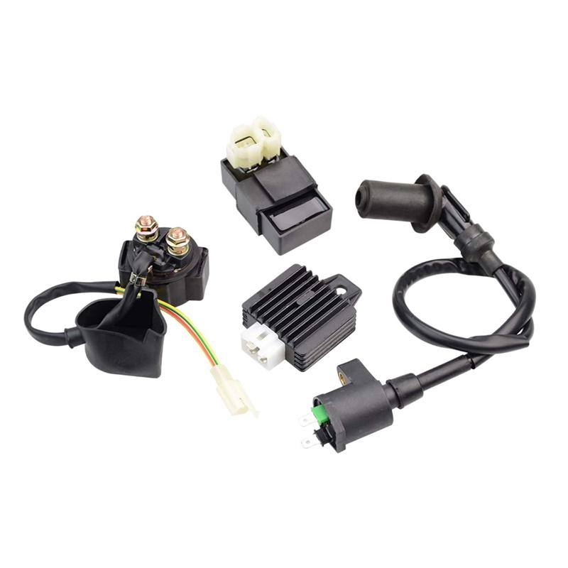 Go Kart Ignition Coil Cdi Solenoid Relay Voltage Regulator Kit For Gy6 50cc 125cc 150cc Atv Dirt Bike Scooter Moped