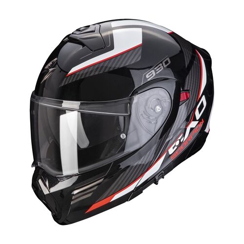 SCORPION EXO-930 Navig, Casque moto modulable, Noir Métal-Rouge