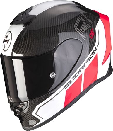 SCORPION EXO-R1 Carbon Corpus II, Casque moto intégral, Noir-Fluo Rouge