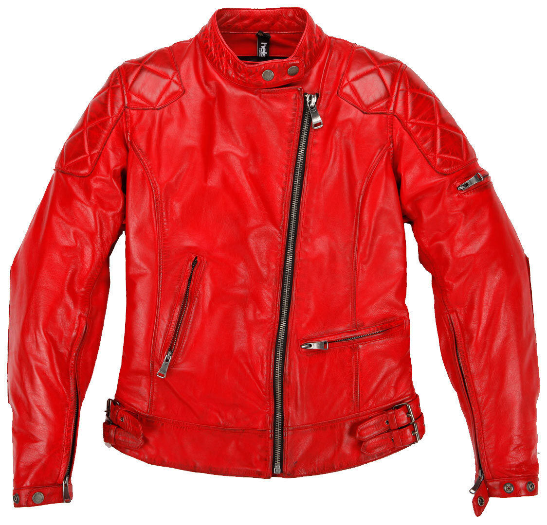 Helstons KS70 Veste en cuir de dames Rouge taille : 2XL