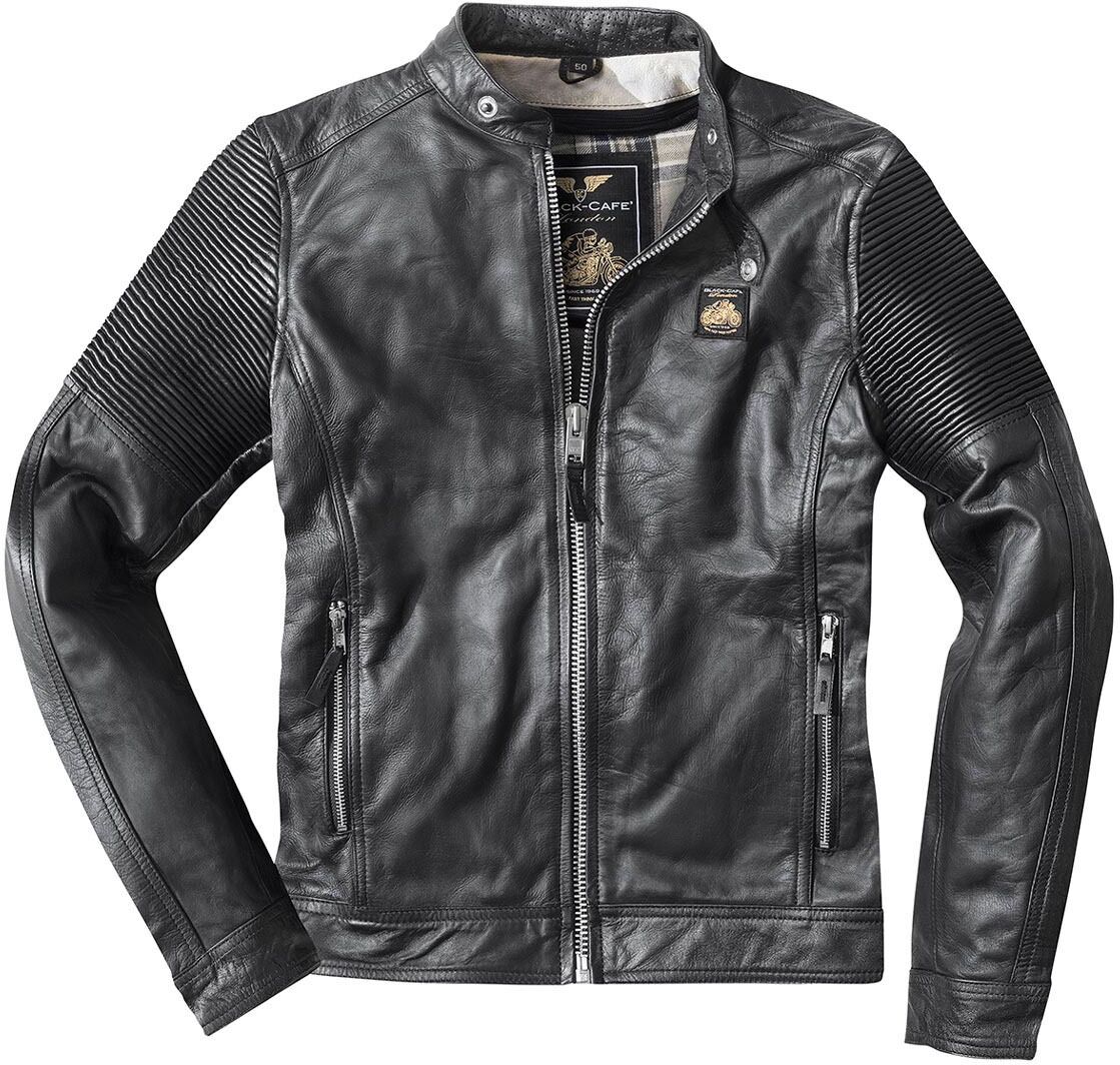 Black-Cafe London Milano Veste en cuir de moto Noir taille : 56