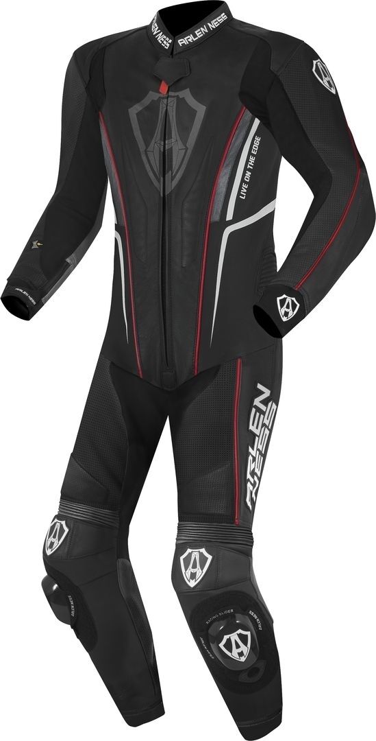 Arlen Ness Losail Costume en cuir one piece Noir Blanc Rouge taille : 58